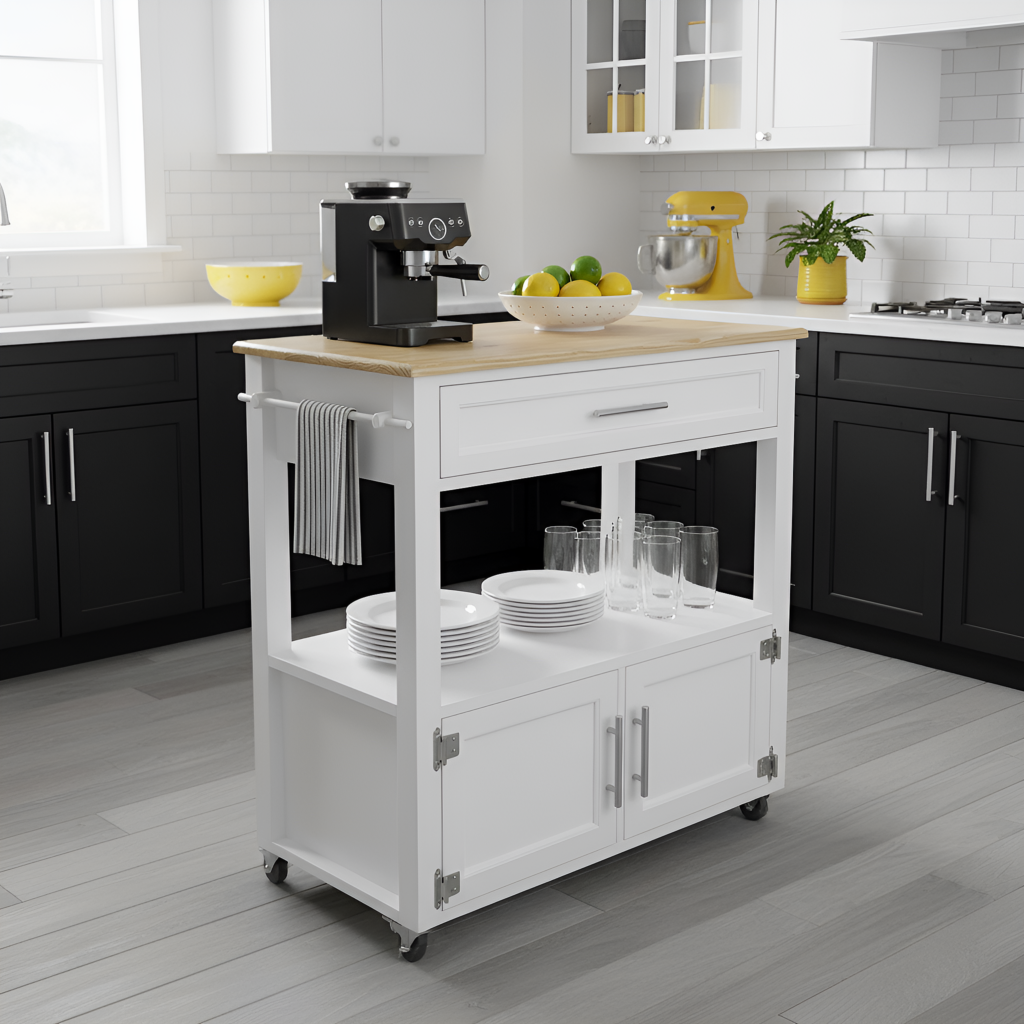 Modnest Open Shelf Mini Kitchen Island