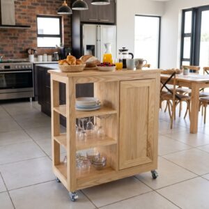 Modnest 3-Shelf Mini Kitchen Island - Ashwood