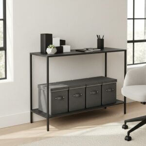 Chic Matte Black Console Table
