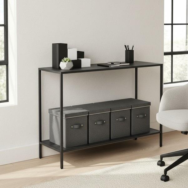 Chic Matte Black Console Table